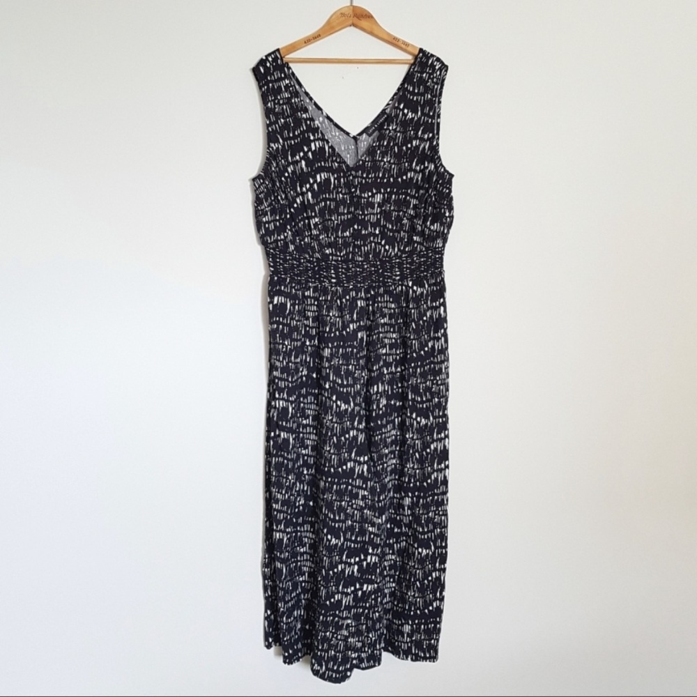 BNWT Love & Legend Black White Sleeveless Jumpsuit Wide Leg Cropped 1X Plus Size